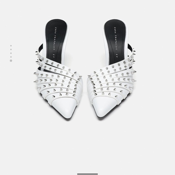 Zara high heel studded mule pointed toe pumps - Picture 3 of 7